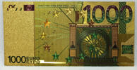USA Banknoten 1000 Euro € European Union Novelty 24K Gold Foil Plated Note Currency GFN85 -