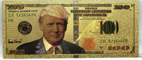 USA Banknoten Donald Trump $100 Federal Reserve Note Novelty 24k Gold Plated Foil Bill GFN94 -