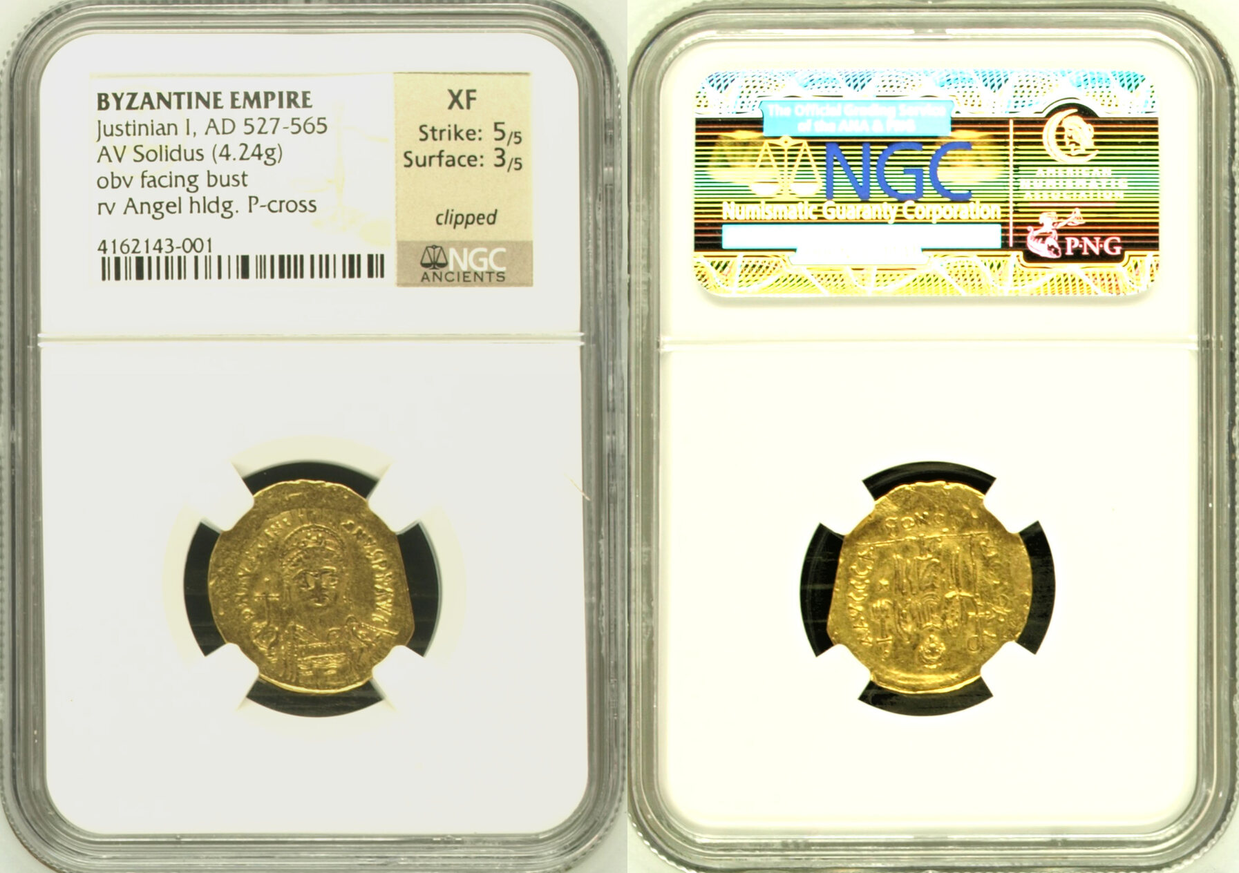 Justinian I. 527-565. AV Solidus (4.24 g). Constantinople mint, 2nd  officina. St | MA-Shops