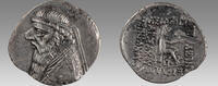 KINGS of PARTHIA. Mithradates II. 121-91 BC. AR Drachm (21mm, 3.72 g, 12h). Rhag -