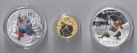 China 2x10 + 1x 150 Yuan gold/silver set <i>outlaws of the marsh</i> 2011 2x 10 Yuan 1x 150 Yuan China -