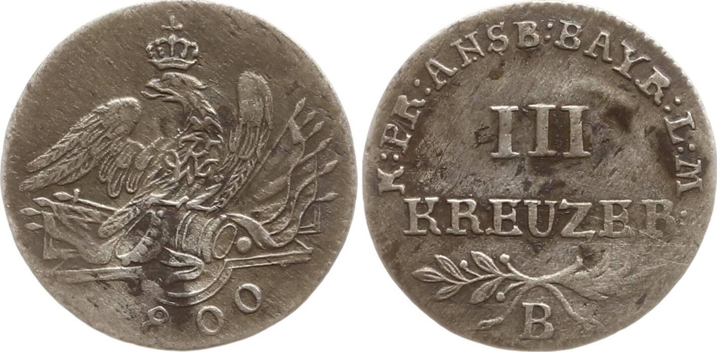 Brandenburg-Preußen, Bayreuth 3 Kreuzer 1800 B Friedrich Wilhelm III ...