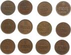 Finnland Penni Lot 12 Stck. 1900 - 1917 Nikolaus II. von Russland, 1894-1917, Jahrgangssammung, alle verschieden VF und besser