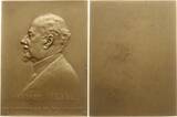 Österreich, Kaiserreich, Stadt Wien Einseitige Bronzeplakette 1909 v. St. Schwartz, a.d. 60. Geburtstag des Malers Gustav August Hessl, 1849 - 1926 UNC, mattiert