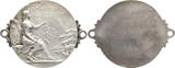 Schweiz, Stadt Zürich Tragbare einseitige versilberte Bronzemedaille o.J. (um 1920) v. Lasserre, Zurich Assurance, KFZ Versicherer, Automobil, St. Christopherus VF-EF, Originalösen