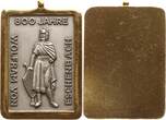 Berühmte Personen - Musiker und Komponisten Tragbare einseitige versilberte Bronzeplakette o.J. (~1970) auf den 800. Geburtstag des Minnesängers Wolfram von Eschenbach, ~1170 - ~1220 UNC-, mattiert, Originalöse