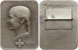 Schweiz - Eidgenossenschaft Versilberte Bronzeplakette 1930 v. Huguenin, Pro Patria, 1. August-Abzeichen, Typ 1 (Schrift über Befestigung) EF, mattiert, Nadel an Rs. entfernt