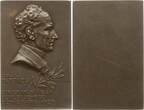 Österreich, Kaiserreich, Stadt Wien Einseitige Bronzeplakette 1906 v. Schäfer, a.d. 50. Bühnenjubiläum von Ludwig Martinelli, 1833 - 1913 EF