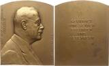 Österreich, Stadt Wien Große einseitige Bronzeplakette 1934 v. Marschall, a.d. 75. Geb. v. Dr. Wilhelm Frh. v. Weckbecker, 1859 - 1836 EF, mattiert