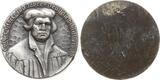 Worms, Stadt Einseitige versilberte Gußmedaille o.J. (um 1920) 400 Jahre Luther Bibel, sehr dicker Schrötling mit feinem Gussgrat VF+