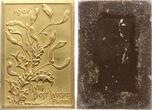 USA Einseitige Bronzeplakette 1901 Neujahrsplakette, Beginn des Jahrhunderts, With Best Wishes From, ohne Signatur Fast vorzüglich, Rs. geschwärzt