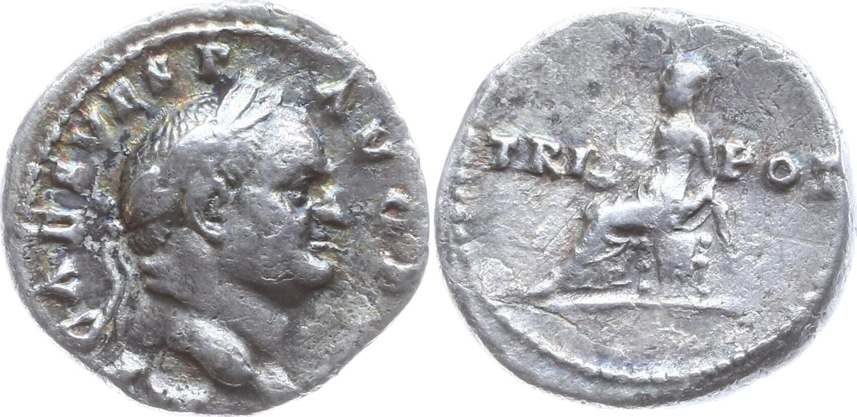 Römische Kaiserzeit Denar Vespasian, 69 - 79, IMP CAES VESP AVG