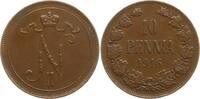 Finnland 10 Penniä Nikolaus II. von Russland, 1894 - 1917 -