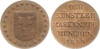 Bayern, Königreich, München, Stadt Miniatur - Bronzejeton Ludwig I., 1825 - 1848, Künstler Maskenzug zum Albrecht Dürer Fest, Auswurfmünze -