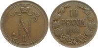 Finnland 10 Penniä Nikolaus II. von Russland, 1894 - 1917 -