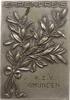 Österreich, Stadt Gmunden Einseitige versilberte Bronzeplakette Unbestimmte Preismedaille: EHRENPREIS K.Z.V. GMUNDEN, 42 mm x 60 mm -