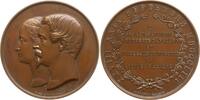 Frankreich, Kaiserreich, Stadt Amiens Große Bronzemedaille v. Caqué, Nieuwerkerke u. Massonnet, Besuch des Kaiserpaares, Doppelportrait -