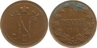 Finnland 10 Penniä Nikolaus II. von Russland, 1894 - 1917 -