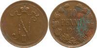 Finnland 10 Penniä Nikolaus II. von Russland, 1894 - 1917 -