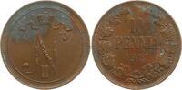Finnland 10 Penniä Nikolaus II. von Russland, 1894 - 1917 -