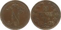 Finnland 10 Penniä Nikolaus II. von Russland, 1894 - 1917 -