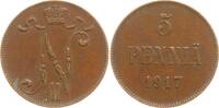 Finnland 5 Penniä Nikolaus II. von Russland, 1894 - 1917 -
