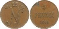 Finnland 5 Penniä Nikolaus II. von Russland, 1894 - 1917 -