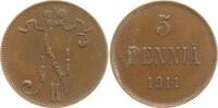 Finnland 5 Penniä Nikolaus II. von Russland, 1894 - 1917 -
