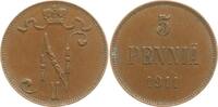 Finnland 5 Penniä Nikolaus II. von Russland, 1894 - 1917 -