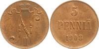 Finnland 5 Penniä Nikolaus II. von Russland, 1894 - 1917 -