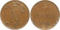 Finnland 5 Penniä Nikolaus II. von Russland, 1894 - 1917 -