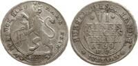 Hessen - Kassel 1/6 Taler Friedrich II., 1760 - 1785, 11 Schuppen am Podest -