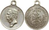 Königreich Sachsen, Stadt Riesa Tragbare Zinnmedaille Albert, 1873 - 1902, Kriegerverein, Erinnerung an die Fahnenweihe -