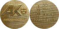 Österreich, Stadt Wien Auszeichnung der Arbeiterkammer (AK) für 35 Jahre im Dienste der Volkswirtschaft Vergoldete Bronzemedaille o.J. Vorzüglich - S