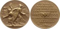 Schweiz Bronzemedaille v. Huguenin, auf die 50 Jahrfeier der Eröffnung des Gotthard Tunnels -