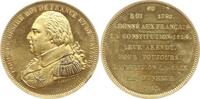 Frankreich, Königreich Vergoldete Bronzemedaille Ludwig XVIII., 1814-1824, v. Depaulis bei Puymaurin, auf die Verfassung von 1814 -