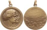 Schweiz - Waadt Tragbare Bronzemedaille Vevey, Musikfest, Doppelportrait / Kirche vor Bergkulisse -