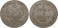 Russland 3/4 Rubel / 5 Zlote Nikolaus I., 1825 - 1855, Warschau, Prägung für Polen -