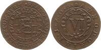 Bistum Paderborn Cu 6 Pfennig Franz Arnold von Metternich, 1704 - 1718, FRANC.ARNO -
