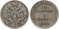 Russland 15 Kopeken / 1 Zloty Nikolaus I., 1825 - 1855, Warschau, Prägung für Polen -