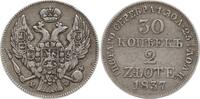 Russland 30 Kopeken / 2 Zlote Nikolaus I., 1825 - 1855, Warschau, Prägung für Polen -