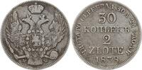 Russland 30 Kopeken / 2 Zlote Nikolaus I., 1825 - 1855, Warschau, Prägung für Polen -