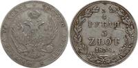 Russland 3/4 Rubel / 5 Zlote Nikolaus I., 1825 - 1855, Warschau, Prägung für Polen -