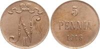 Finnland 5 Penniä Nikolaus II. von Russland, 1894 - 1917 -