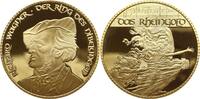 Berühmte Personen - Musiker und Komponisten Große vergoldete Bronzemedaille Richard Wagner, 1813 - 1883, Brustbild n.l. / Das Rheingold, Walkürenritt -