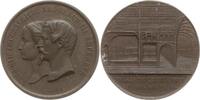 Frankreich, Kaiserreich, Paris, Stadt Zinkmedaille Napoleon III., v. Caqué und Wiener, Palais de l'Industrie, Innenansicht -