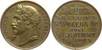 Frankreich, 3. Republik Messingmedaille Napoleon III., 1852 - 1870, auf seinen Tod am 9. Jan. in Chislehurst bei London -