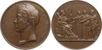 Frankreich, Königreich Große Bronzemedaille Karl X., 1824 - 1830, von Gayrard und Depaulis, Übernahme der Regierung -