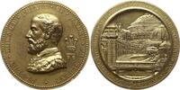 Großbritannien, Königreich, London, Stadt Große vergoldete Blei-/Zinnmedaille Victoria, 1837 - 1901, v. Morgan, Preismedaille der Fine Arts Exhibition -
