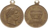 Frankreich, Kaiserreich Tragbare vergoldete Bronzemedaille Napoleon III., 1852 - 1870, auf die Einweihung des Grabmals Napoleon I. -